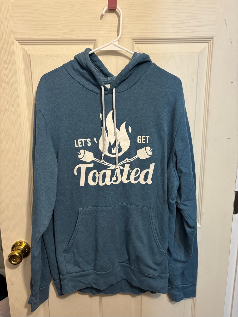 Let’s Get Toasted Blue Hoodie - Womens Pullover Sweatshirt XL